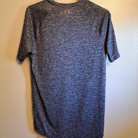 Under Armour Men's Heathered  Navy &Gray Short Sleeve Tech Tee Small - Picture 3 of 7